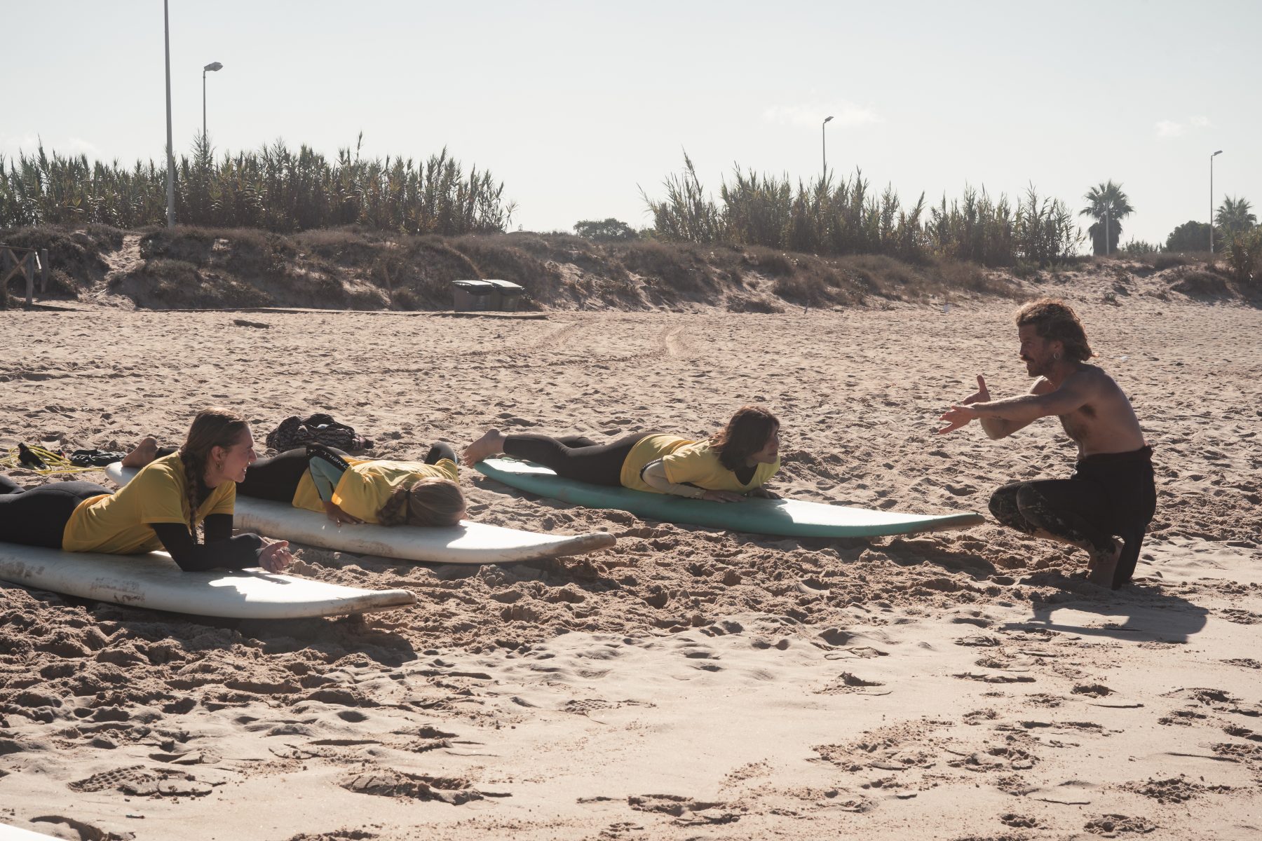 Clase de surf en El Palmar